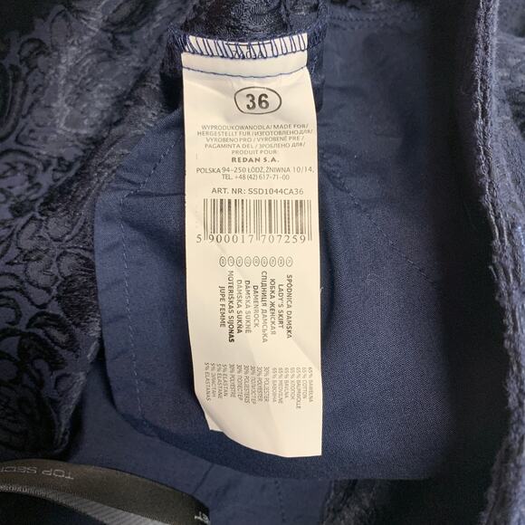 Blue Jacquard Woven Skirt Sz Small 28" Waist - Picture 5 of 6